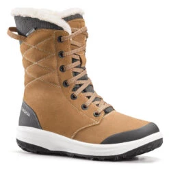 Botas De Nieve Y Apreski Impermeables De Piel Mujer Quechua SH500 U-Warm Gris -Aventura Tienda botas de nieve y apreski impermeables de piel mujer quechua sh500 u warm marron