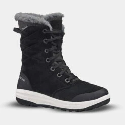 Botas De Nieve Y Apreski Impermeables De Piel Mujer Quechua SH500 U-Warm Gris -Aventura Tienda botas de nieve y apreski impermeables de piel mujer quechua sh500 u warm negro