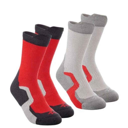 Calcetines Altos De Montaña Y Trekking 2 Pares Niños Quechua MH100 -Aventura Tienda calcetines altos de montaa y trekking 2 pares nios quechua mh100 5