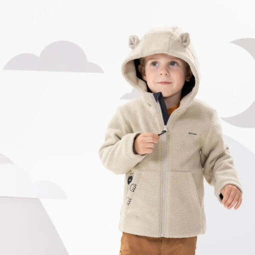 Chaqueta Polar Cálida De Montaña Y Trekking Niños 2-6 Años Quechua MH500 Beige -Aventura Tienda chaqueta polar calida de montaa y trekking nios 2 6 aos quechua mh500 beige 3