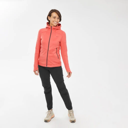 Chaqueta Polar De Montaña Y Trekking Con Capucha Mujer Quechua MH520 Naranja -Aventura Tienda chaqueta polar de montaa y trekking con capucha mujer quechua mh520 naranja 2