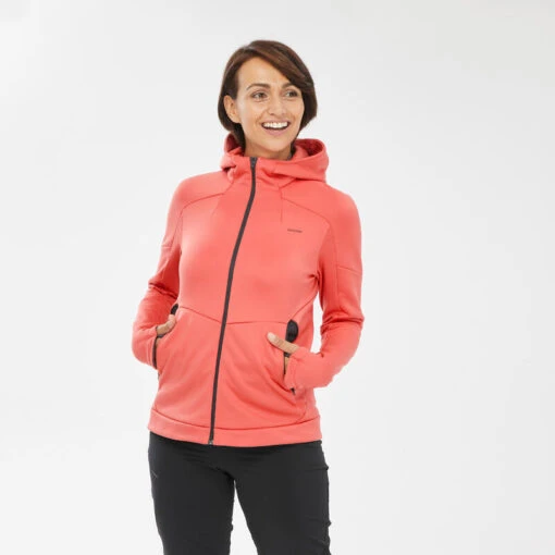 Chaqueta Polar De Montaña Y Trekking Con Capucha Mujer Quechua MH520 Naranja -Aventura Tienda chaqueta polar de montaa y trekking con capucha mujer quechua mh520 naranja