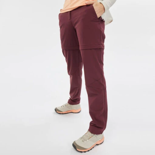 Pantalón Desmontable Montaña Y Trekking Mujer Quechua MH550 Granate -Aventura Tienda pantalon desmontable montaa y trekking mujer quechua mh550 granate