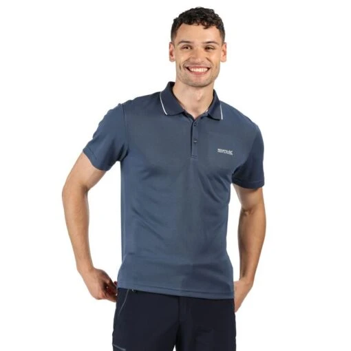 Regatta Polo Maverick V Activo Para Hombre Denim Oscuro -Aventura Tienda polo maverick v activo para hombre denim oscuro