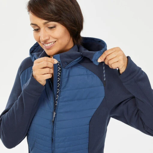 Sudadera Polar De Montaña Y Trekking Con Capucha Mujer Quechua NH500 Hybrid -Aventura Tienda sudadera polar de montaa y trekking con capucha mujer quechua nh500 hybrid 3