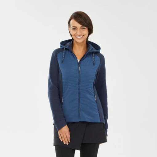 Sudadera Polar De Montaña Y Trekking Con Capucha Mujer Quechua NH500 Hybrid -Aventura Tienda sudadera polar de montaa y trekking con capucha mujer quechua nh500 hybrid